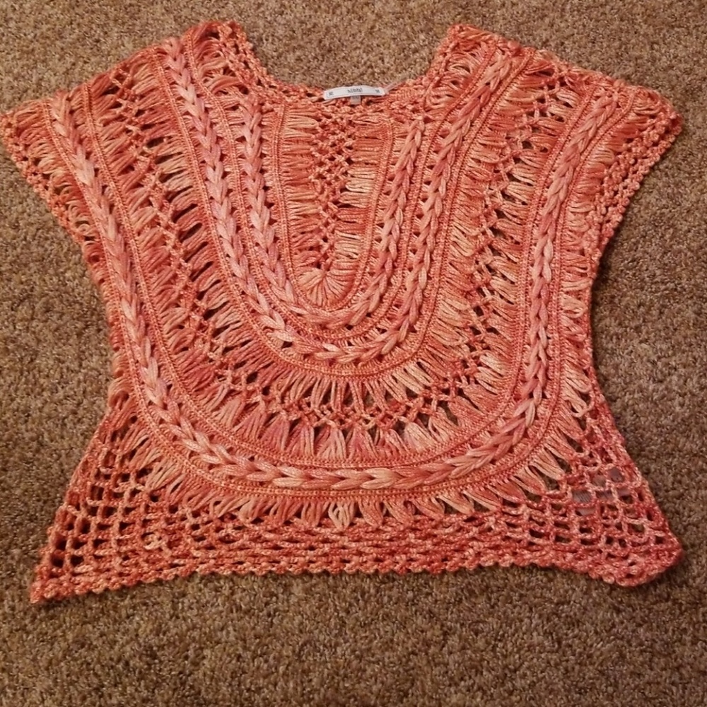 Orange Crocheted Top